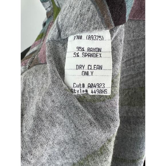 SKY Abstract Print Twist Shoulder Plunging V Neck Women's Belted Tunic Size M - Picture 7 of 7